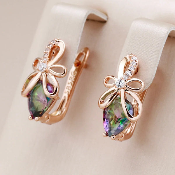 Unique Design Colorful Zircon English Earrings